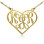 Solid Gold Initial Monogram Personalised Heart Necklace