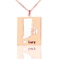 Personalised Rhode State Heart Name Dog Tag Necklace Personalised Rhode state dog tag necklace with heart name detail