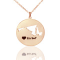 Custom Maryland state name necklace with heart detail