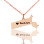 Massachusetts State Shaped Necklaces With Heart Name Rose Gold