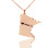 Custom Minnesota State Shaped Necklaces With Heart Name Rose Gold