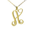 18ct Solid Gold Initial Heart Monogram Necklace Personalised one-initial heart monogram necklace in 18ct solid gold