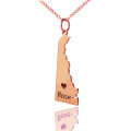Custom Delaware State Heart Name Necklace Custom Delaware state-shaped heart name necklace