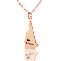 Custom New Hampshire Heart Name Necklace in Rose Gold Custom New Hampshire state-shaped heart name necklace in rose gold