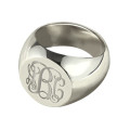 Engraved Sterling Silver Monogram Signet Ring Engraved sterling silver monogram signet ring view