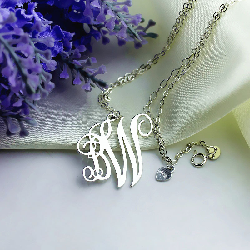 Two letter initial monogram necklace