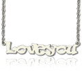 I Love You personalised name necklace in sterling silver