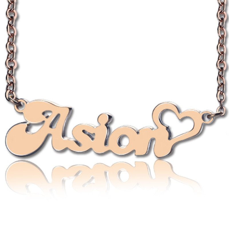 Personalised BANANA Font Heart Shape Name Necklace Personalised BANANA font heart shape name necklace