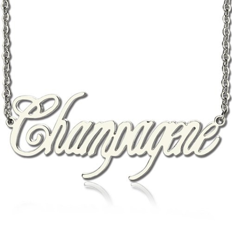 Personalised Script Name Necklace Personalised script name necklace in sterling silver
