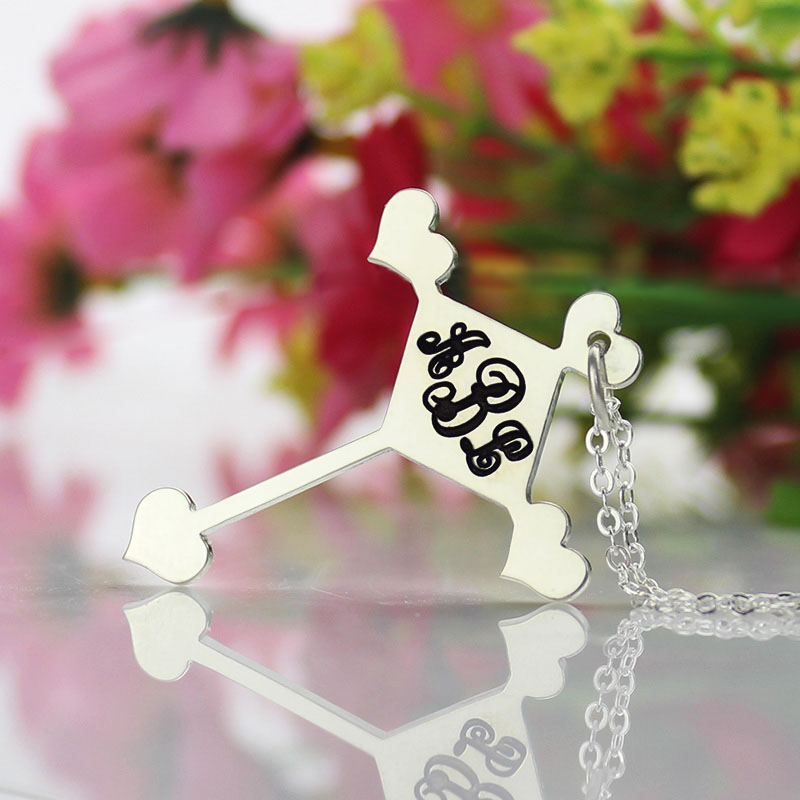 Sterling Silver Cross Monogram Necklace Gallery Image Sterling silver cross monogram necklace gallery image