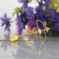 Personalised arrow cross name necklace pendant