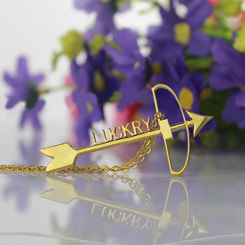 Personalised arrow cross name necklace pendant