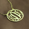 18ct Solid Gold Circle Initial Monogram Necklace 18ct solid gold circle initial monogram necklace