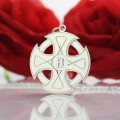 Sterling Silver Cross Name Necklace Sterling silver engraved cross name necklace