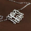 Personalised white gold monogram necklace product image