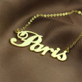 Paris-style personalised name necklace in solid gold
