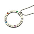 Family Circle Name Necklace Mother’s family circle name necklace with engraved names and birthstones