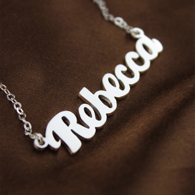 Personalised Puff Font Name Necklace Personalised puff font name necklace gallery image