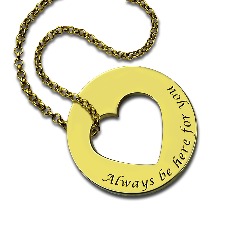 Personalised cut-out heart promise necklace alternate view