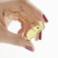 Engraved elephant lucky charm necklace product image