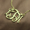 Cut-out personalised monogram necklace with initial pendant