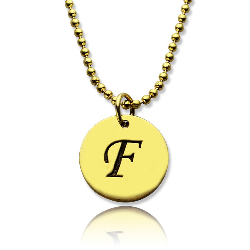 Personalised initial charm disc necklace product image