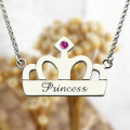 Crown Charm Name Necklace Personalised crown charm name necklace product image