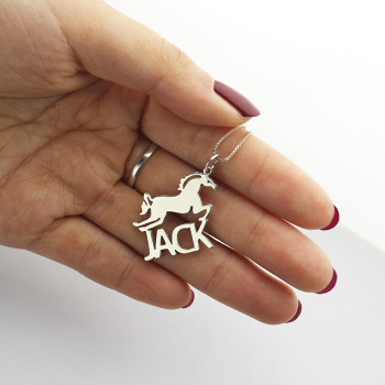 Personalised Horse Name Necklace for Kids Silver Personalised Horse Name Necklace for Kids Silver