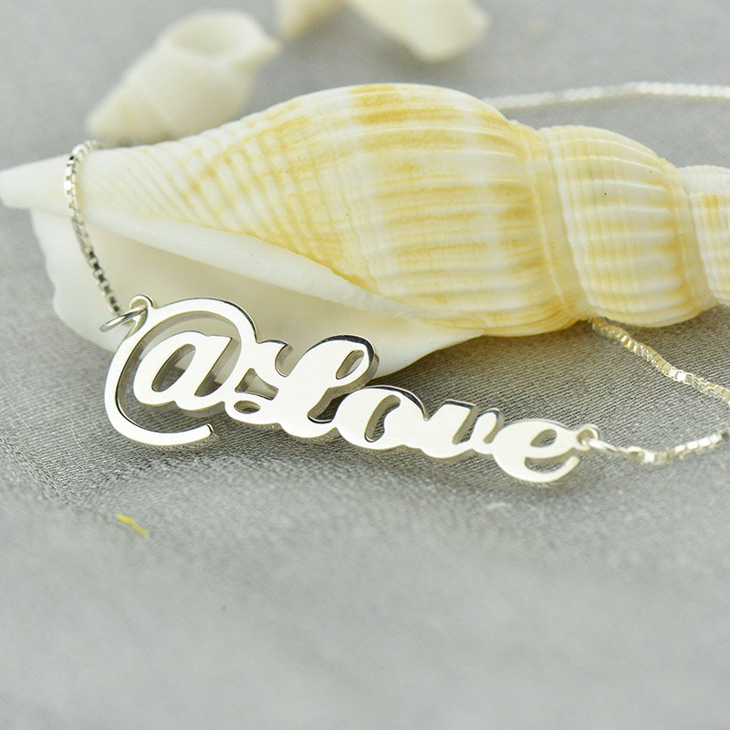 Personalised name necklace with an @ symbol