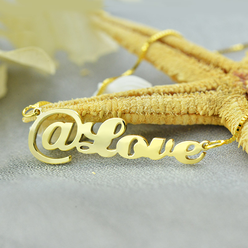 Personalised @ Symbol Name Necklace Personalised name necklace featuring an @ symbol, product image