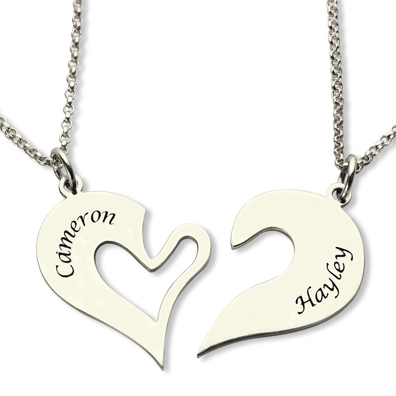 Breakable Heart Name Necklace Personalised breakable heart name necklace for couples