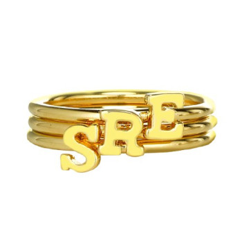 Custom Midi Initial Letter Ring 18ct Gold Plated