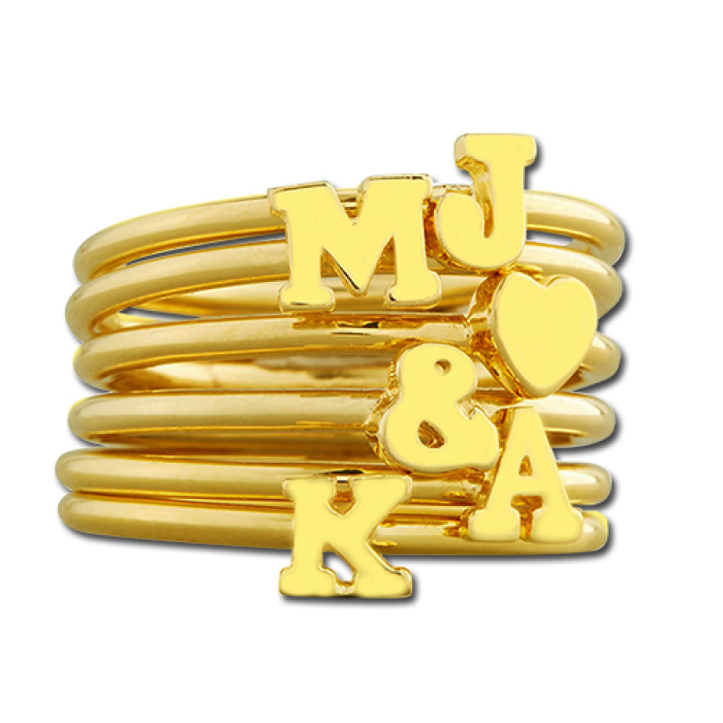 Stackable Initial Ring Product View Stackable personalised initial ring product view
