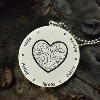 Family Tree Jewellery Necklace Engraved Names Family Tree Jewellery Necklace Engraved Names
