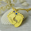 Birthstone Baby Feet Charm Pendant View Birthstone baby feet charm pendant product view