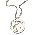 Baby Footprint Name Pendant Personalised baby footprint name pendant necklace