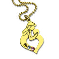 Mother and Child Heart Birthstone Necklace Personalised mother and child heart birthstone necklace