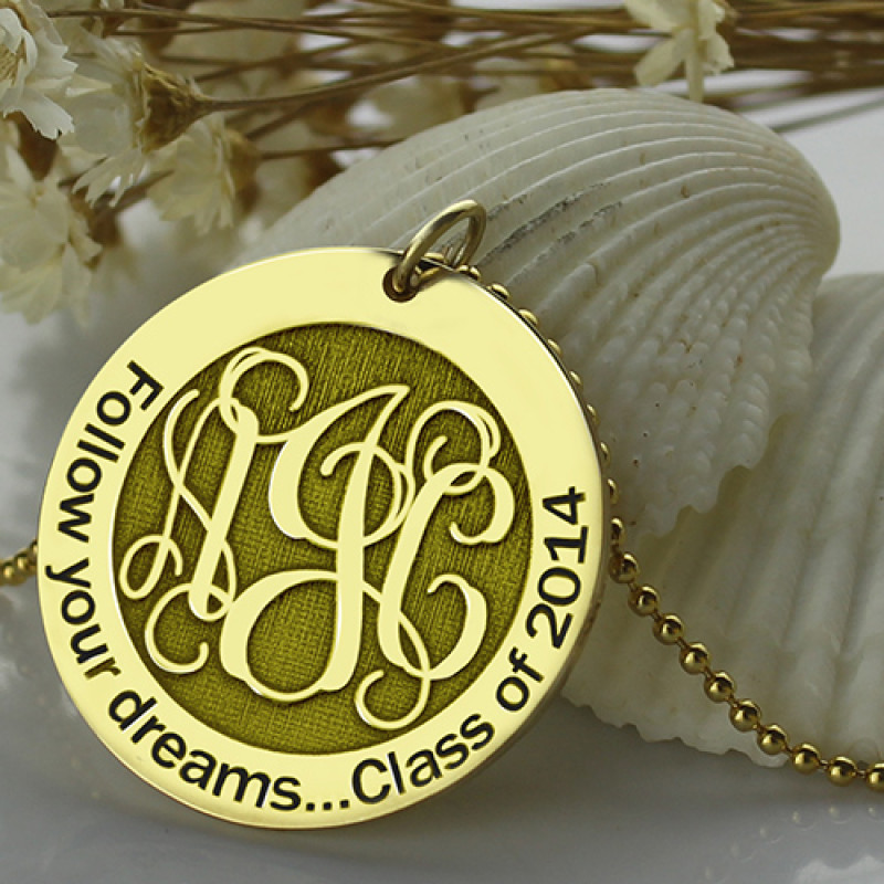 Follow Your Dreams Disc Monogram Necklace Follow Your Dreams disc monogram necklace product view