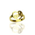 Personalised Heart in Heart Double Initial Ring product image