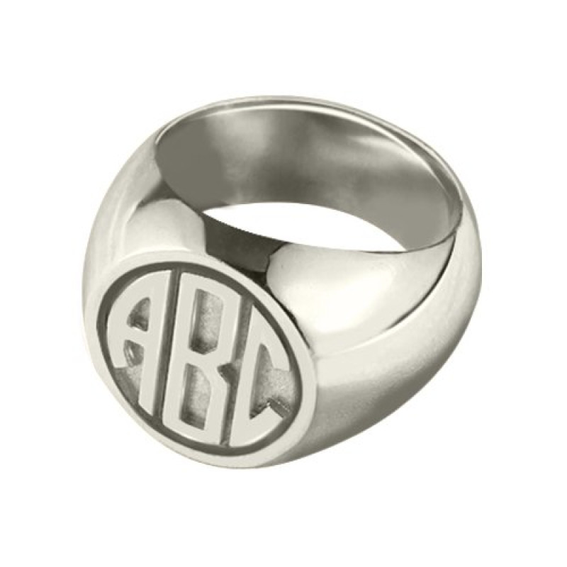 Personalised Block Monogram Signet Ring Personalised block monogram signet ring product image