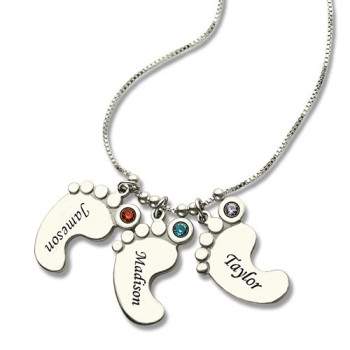Baby Feet Charm Necklace for Mom Baby Feet Charm Necklace for Mom