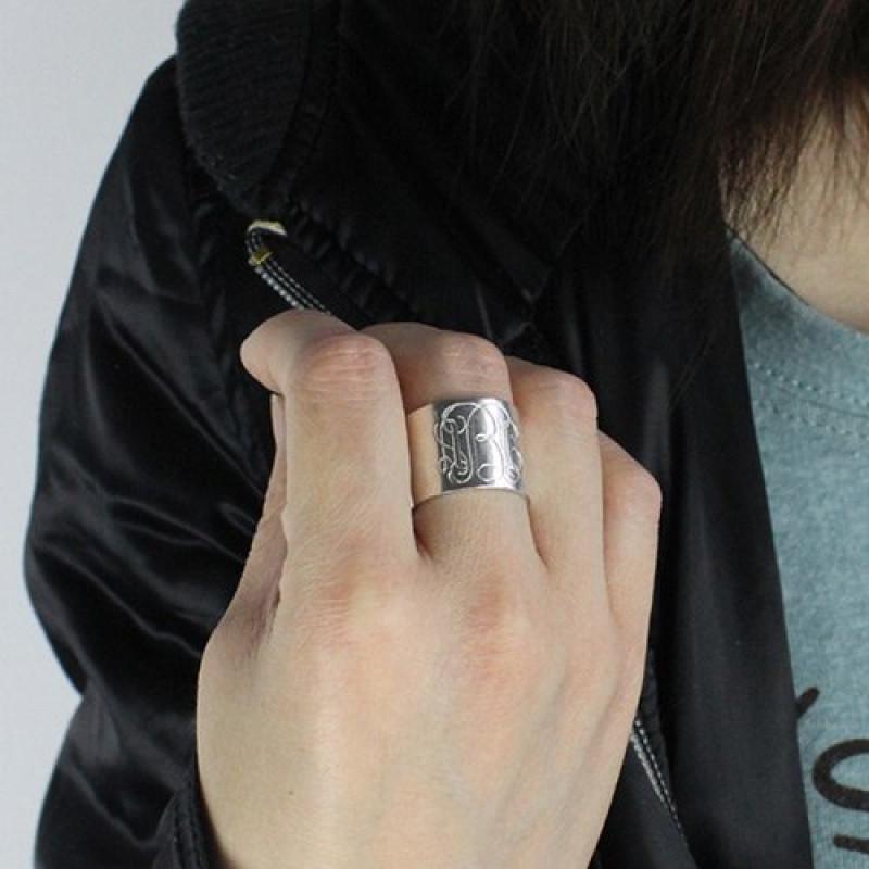 Personalised monogram cuff ring product image