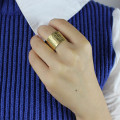 Personalised script monogram cuff ring detail