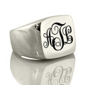 Personalised Sterling Silver Monogram Signet Ring Personalised sterling silver monogram signet ring