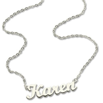 Personalised Script Name Necklace Sterling Silver Personalised Script Name Necklace Sterling Silver