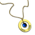 Personalised Circle Name Necklace Personalised circle name necklace with birthstone