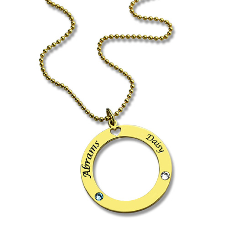 Circle of Love Name Necklace with Birthstones Circle of Love personalised name necklace with birthstones