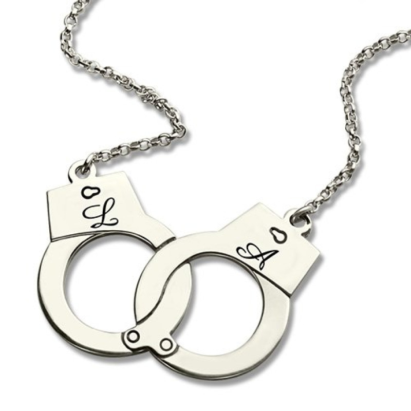 Personalised Sterling Silver Handcuff Necklace Personalised sterling silver handcuff necklace product image
