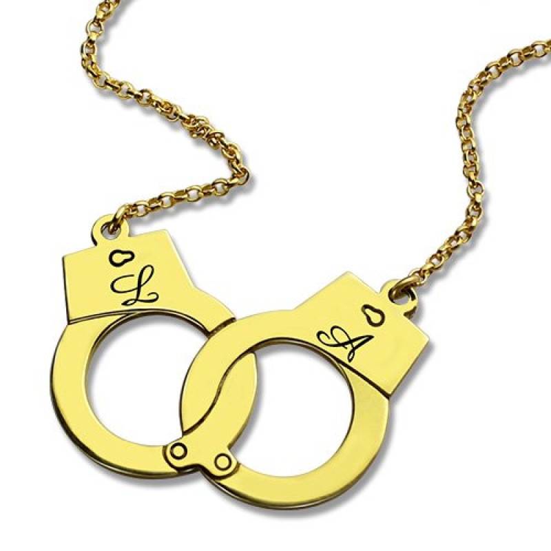 Personalised handcuff necklace gallery image