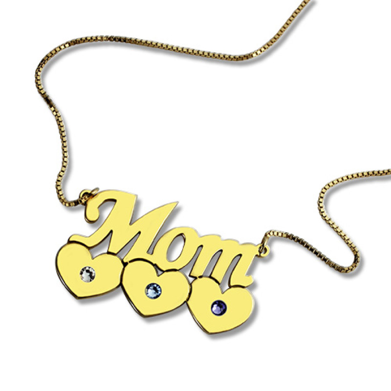 Mom Heart Birthstone Necklace Mom heart birthstone necklace pendant